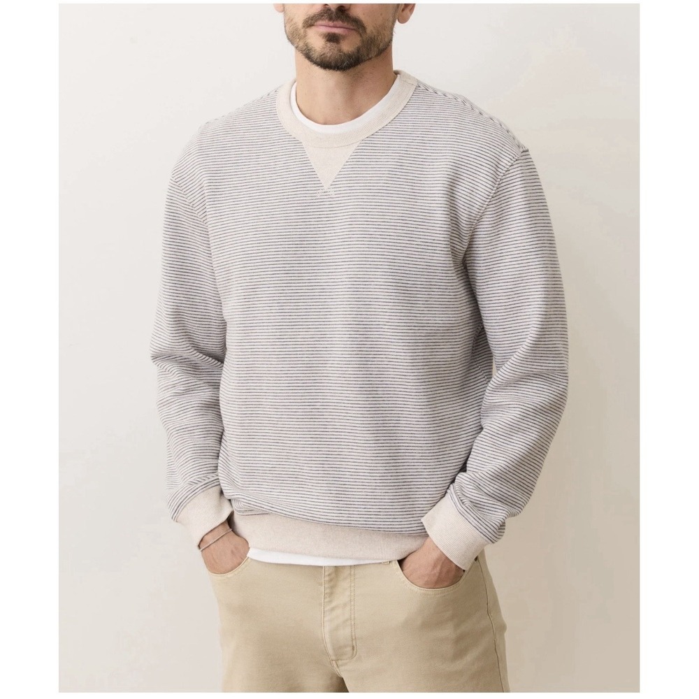 J.‎ Crew Men's Cotton Sweater Bird Stitch Pullover Navy White Size XL